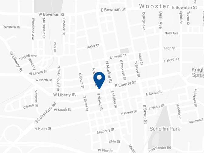 Map to attorney's office in Wooster